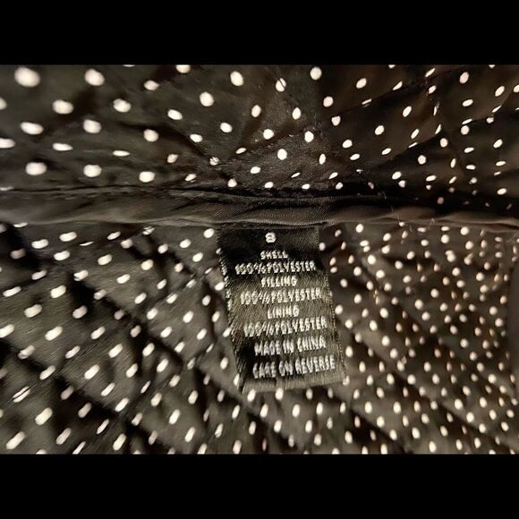 Pantology Black Quilted Jacket W Polka Dot Sz 8 EC - Picture 5 of 7